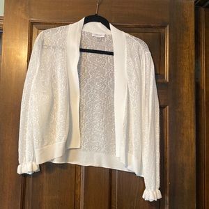 Calvin Klein White Macrame Open Sweater